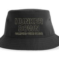 Hunker Down Camping With Steve Simple Graphic Sustainable Bucket Hat