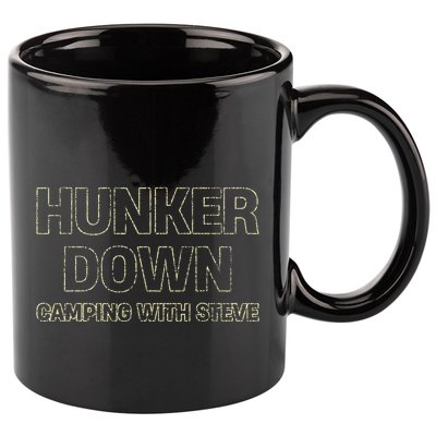Hunker Down Camping With Steve Simple Graphic 11oz C Handle Ceramic Mug