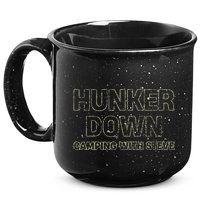 Hunker Down Camping With Steve Simple Graphic 15oz Campfire Ceramic Mug