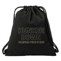 Hunker Down Camping With Steve Simple Graphic Drawstring Bag