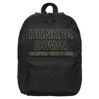Hunker Down Camping With Steve Simple Graphic 16 in Basic Backpack