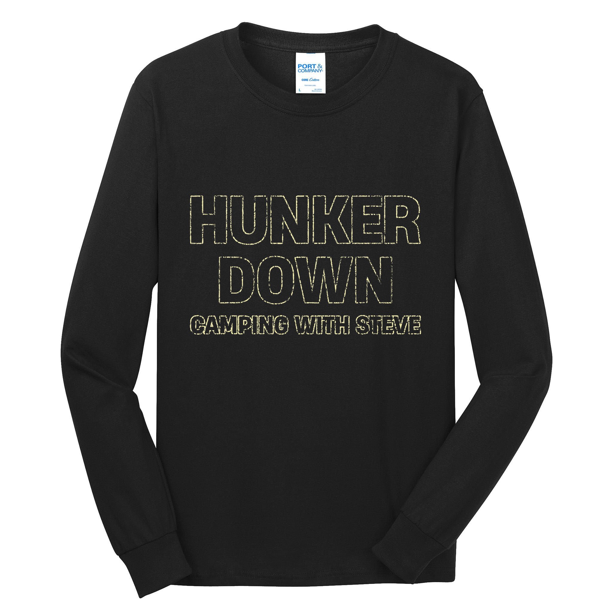 Hunker Down Camping With Steve Simple Graphic Tall Long Sleeve T-Shirt