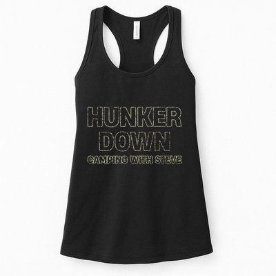 Hunker Down Camping With Steve Simple Graphic Womens Tank Top