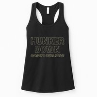 Hunker Down Camping With Steve Simple Graphic Womens Tank Top