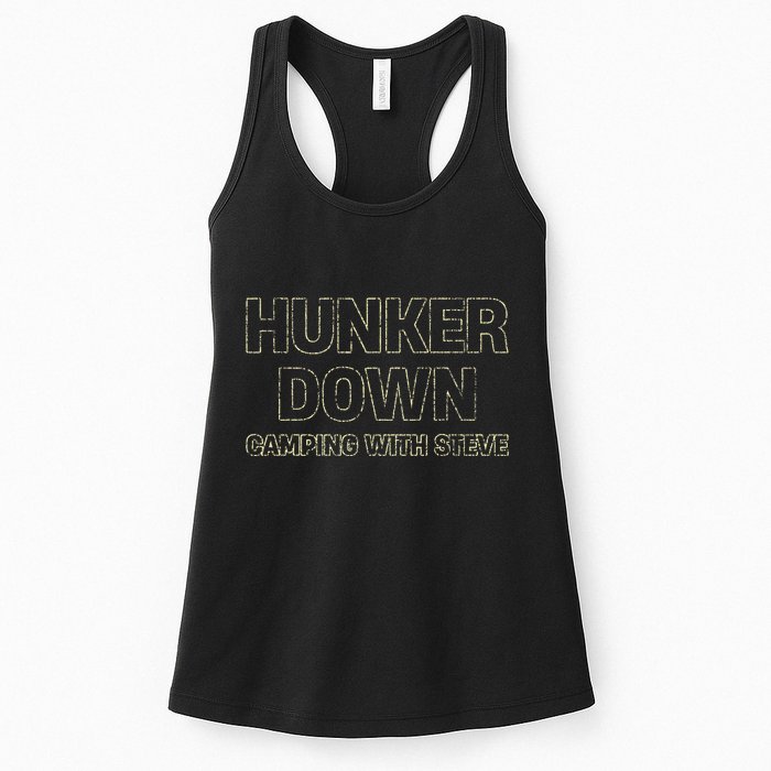Hunker Down Camping With Steve Simple Graphic Womens Tank Top