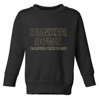 Hunker Down Camping With Steve Simple Graphic Toddler Sweatshirt