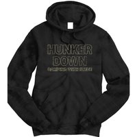 Hunker Down Camping With Steve Simple Graphic Tie Dye Hoodie