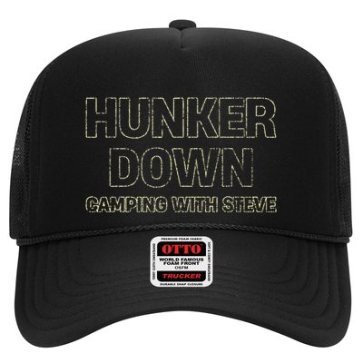 Hunker Down Camping With Steve Simple Graphic Trucker Hat