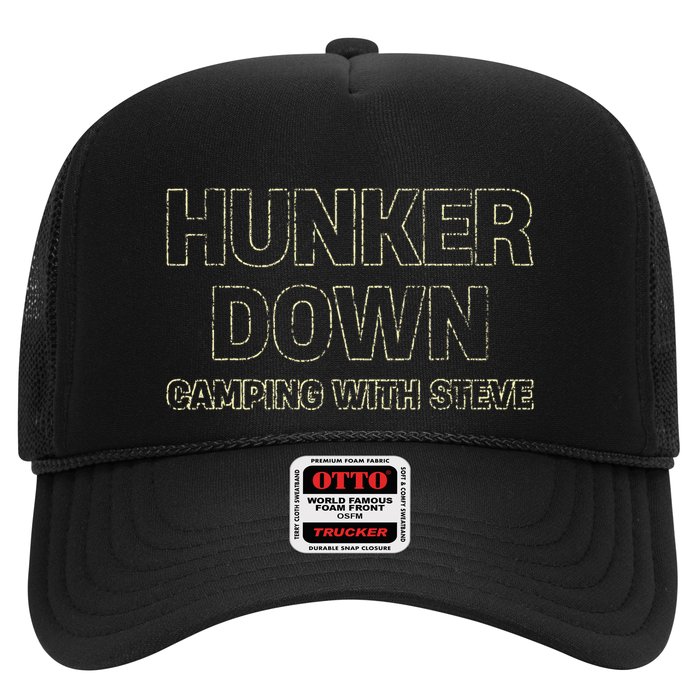 Hunker Down Camping With Steve Simple Graphic Trucker Hat