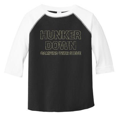 Hunker Down Camping With Steve Simple Graphic Toddler Fine Jersey T-Shirt
