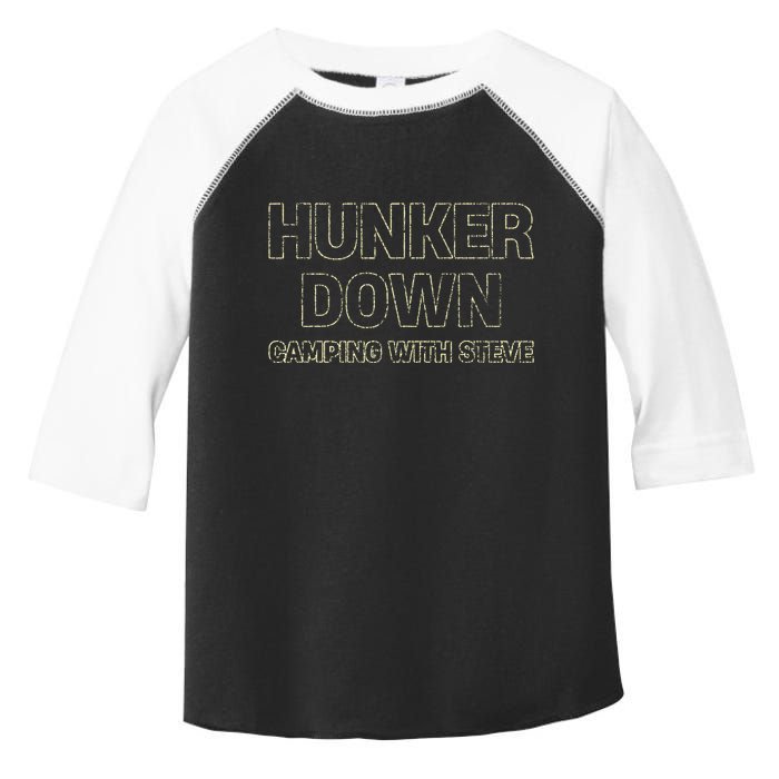 Hunker Down Camping With Steve Simple Graphic Toddler Fine Jersey T-Shirt