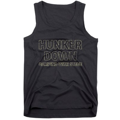 Hunker Down Camping With Steve Simple Graphic Tank Top