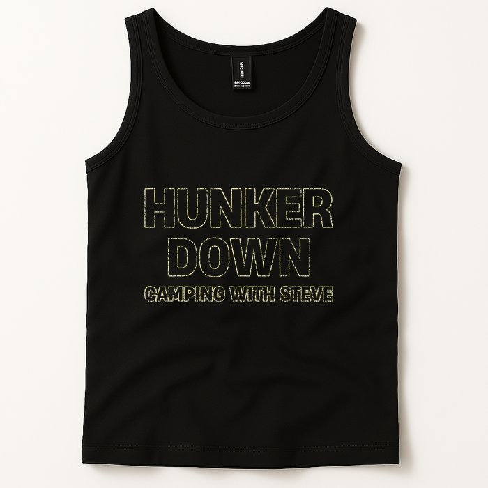 Hunker Down Camping With Steve Simple Graphic Tank Top