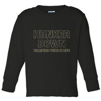 Hunker Down Camping With Steve Simple Graphic Toddler Long Sleeve Shirt