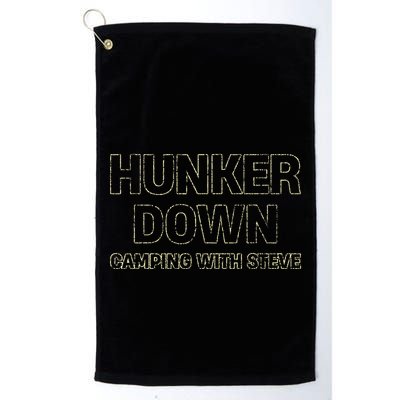 Hunker Down Camping With Steve Simple Graphic Golf Towel