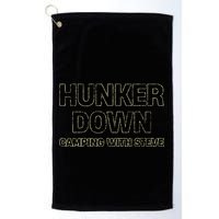 Hunker Down Camping With Steve Simple Graphic Golf Towel
