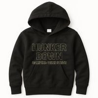 Hunker Down Camping With Steve Simple Graphic Kids Hoodie