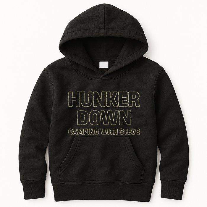 Hunker Down Camping With Steve Simple Graphic Kids Hoodie