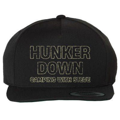 Hunker Down Camping With Steve Simple Graphic Wool Snapback Cap