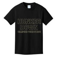 Hunker Down Camping With Steve Simple Graphic Kids T-Shirt