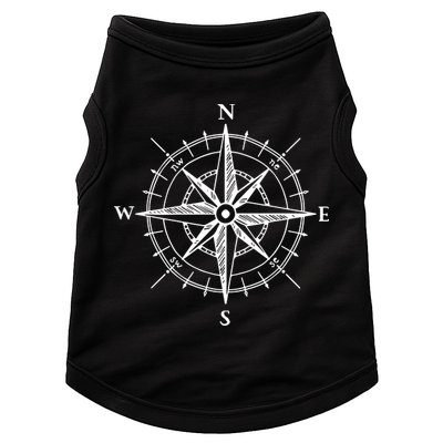 Hand Drawn Compass Rose Nautical Doggie Tank
