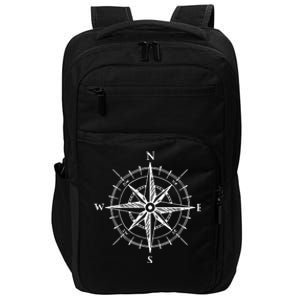 Hand Drawn Compass Rose Nautical Impact Tech Backpack