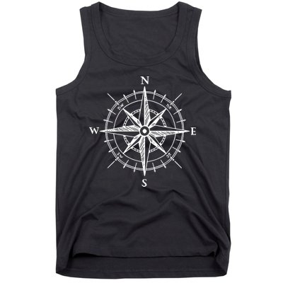 Hand Drawn Compass Rose Nautical Tank Top