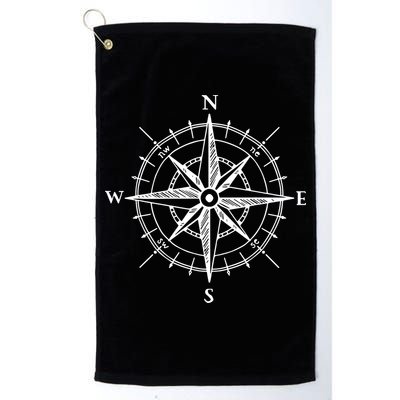 Hand Drawn Compass Rose Nautical Golf Towel