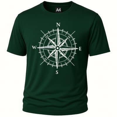 Hand Drawn Compass Rose Nautical Cooling Performance Crew T-Shirt