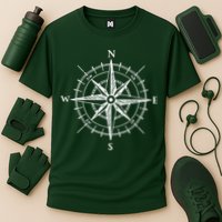Hand Drawn Compass Rose Nautical Cooling Performance Crew T-Shirt