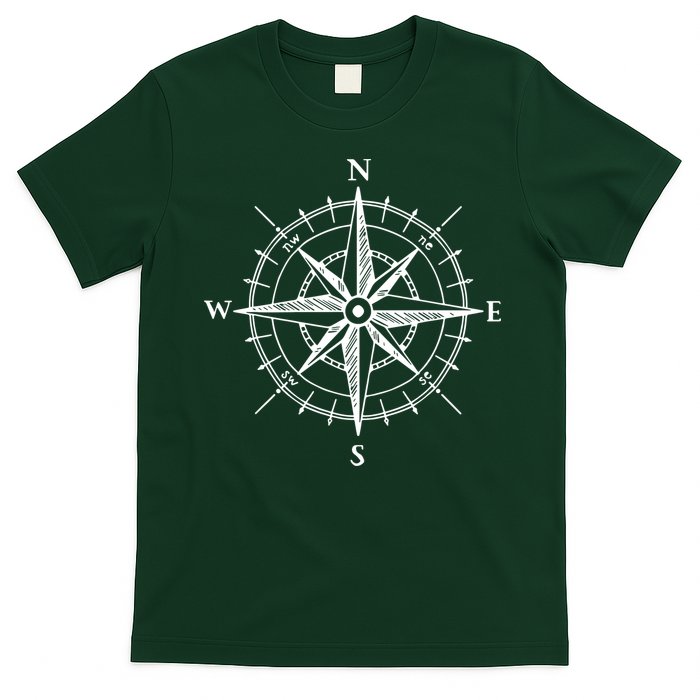 Hand Drawn Compass Rose Nautical T-Shirt