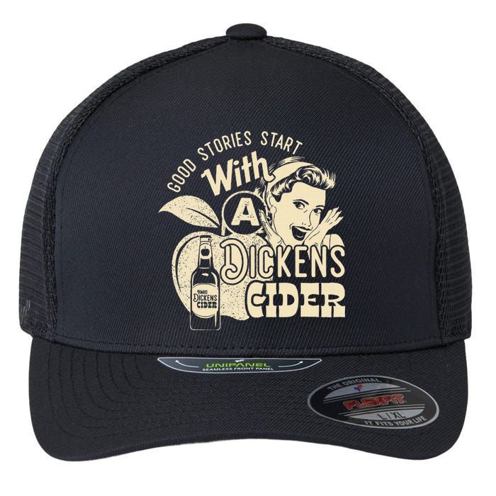 Hard Dickens Cider Girl Whiskey And Beer Apple Humor Flexfit Unipanel Trucker Cap