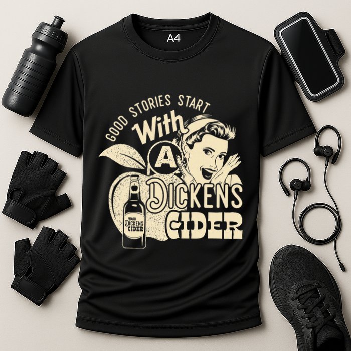 Hard Dickens Cider Girl Whiskey And Beer Apple Humor Cooling Performance Crew T-Shirt