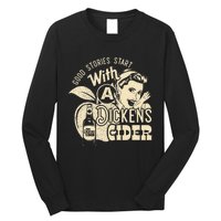 Hard Dickens Cider Girl Whiskey And Beer Apple Humor Long Sleeve Shirt