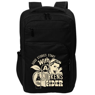Hard Dickens Cider Girl Whiskey And Beer Apple Humor Impact Tech Backpack
