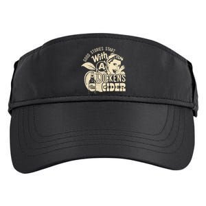 Hard Dickens Cider Girl Whiskey And Beer Apple Humor Adult Drive Performance Visor