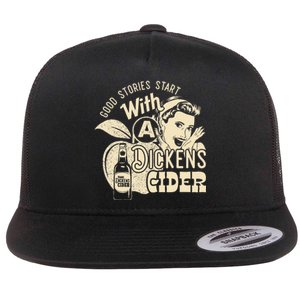 Hard Dickens Cider Girl Whiskey And Beer Apple Humor Flat Bill Trucker Hat