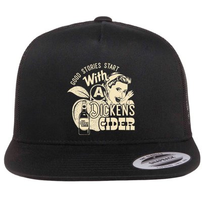 Hard Dickens Cider Girl Whiskey And Beer Apple Humor Flatbill Hat