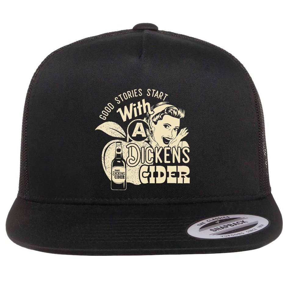Hard Dickens Cider Girl Whiskey And Beer Apple Humor Flat Bill Trucker Hat
