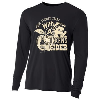 Hard Dickens Cider Girl Whiskey And Beer Apple Humor Cooling Performance Long Sleeve Crew