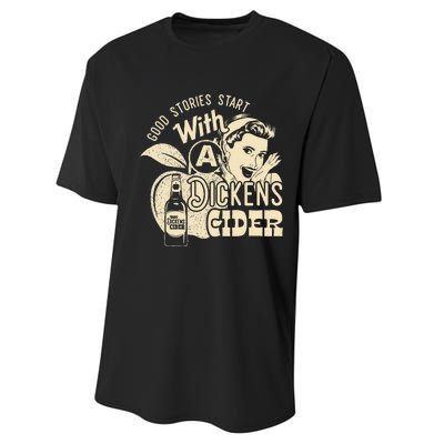 Hard Dickens Cider Girl Whiskey And Beer Apple Humor Performance Sprint T-Shirt