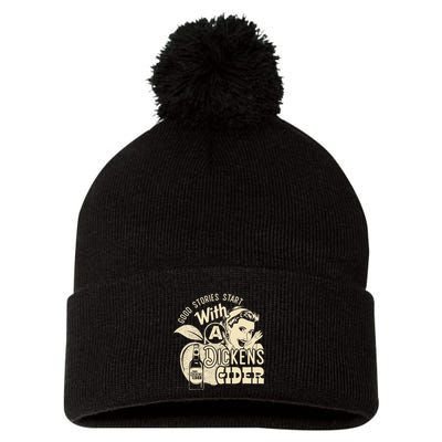 Hard Dickens Cider Girl Whiskey And Beer Apple Humor Pom Pom 12in Knit Beanie