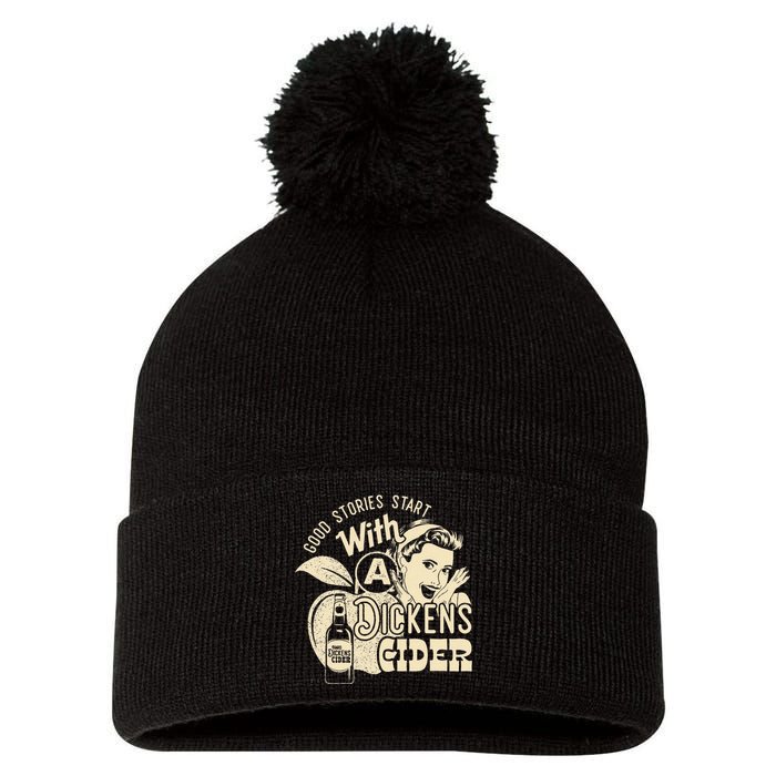 Hard Dickens Cider Girl Whiskey And Beer Apple Humor Pom Pom 12in Knit Beanie