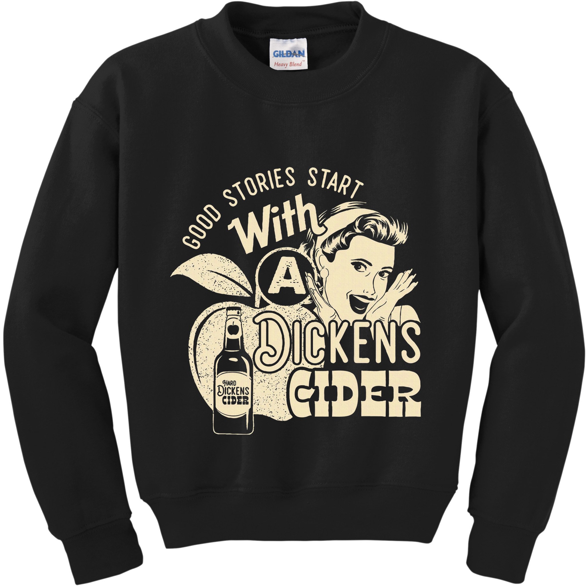 Hard Dickens Cider Girl Whiskey And Beer Apple Humor Kids Sweatshirt