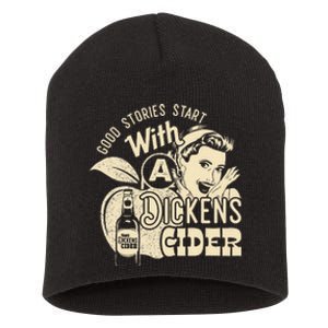 Hard Dickens Cider Girl Whiskey And Beer Apple Humor Short Acrylic Beanie