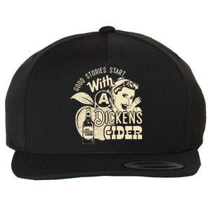 Hard Dickens Cider Girl Whiskey And Beer Apple Humor Wool Snapback Cap