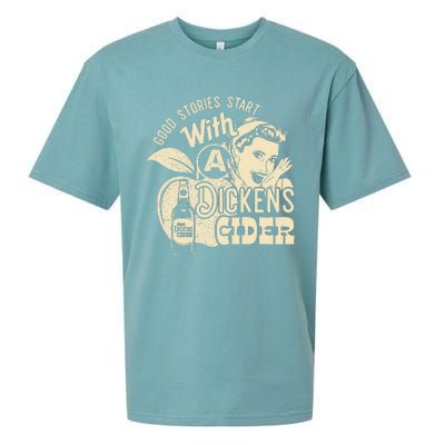 Hard Dickens Cider Girl Whiskey And Beer Apple Humor Sueded Cloud Jersey T-Shirt