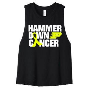 Hammer Down Cancer Women's Racerback Cropped Tank