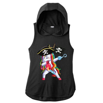 Halloween Dabbing Cute Pirate Unicorn Ladies PosiCharge Tri-Blend Wicking Draft Hoodie Tank