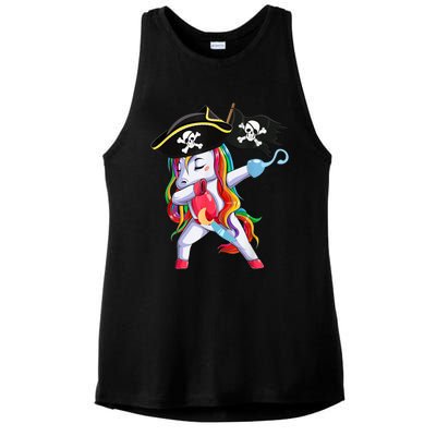 Halloween Dabbing Cute Pirate Unicorn Ladies PosiCharge Tri-Blend Wicking Tank